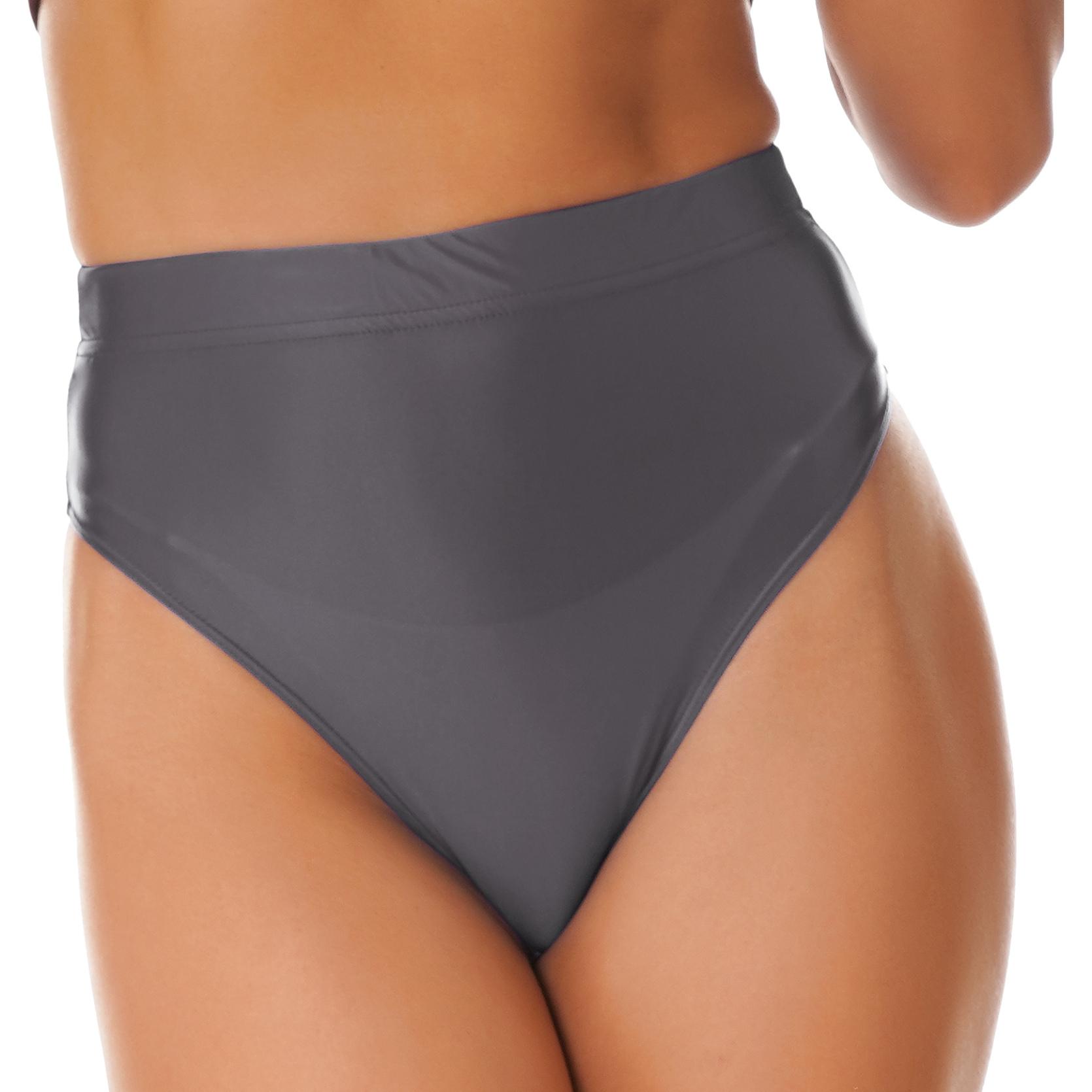 Женский купальник, глянцевые однотонные трусы с высокой талией, нижнее белье, купальник, нижняя часть, пляжный купальник для бассейна, вечерние купальники для загара XL