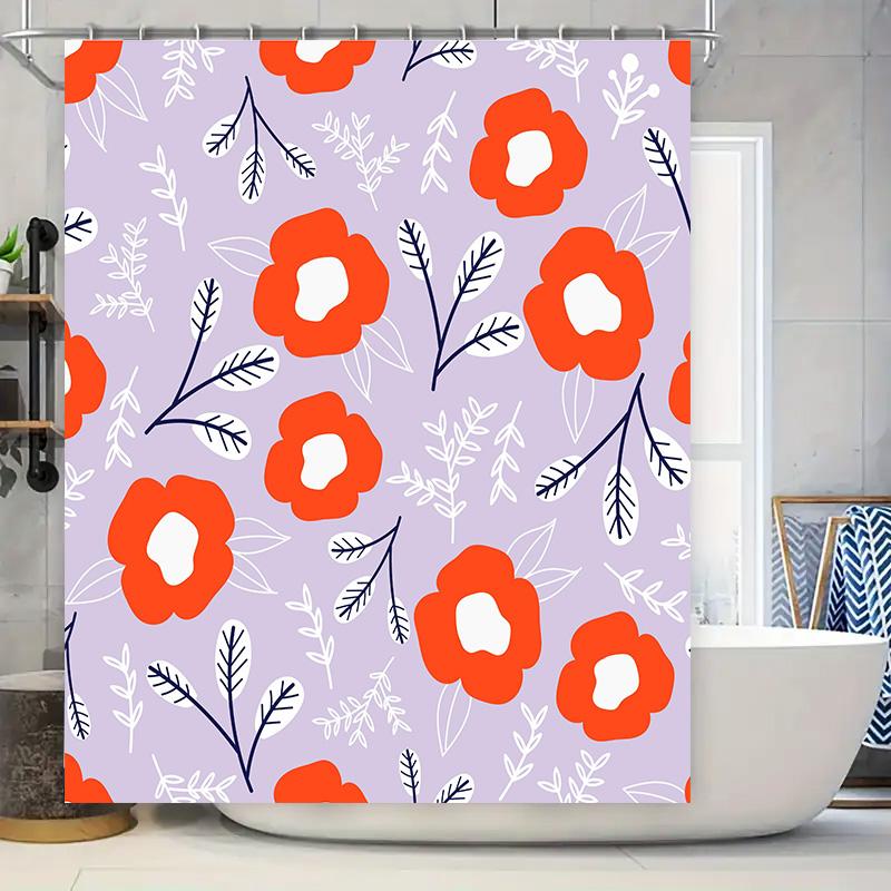 Modern Floral Shower Curtain Orange White Pattern Printed Fabric Bath Decor For Home Bathroom Waterproof Shrinkproof Washable (S W60H190(CM)-1 Pcs
Modern Floral Shower Curtain Orange White Pattern Printed Fabric Bath Decor For Home Bathroom Waterproof Shrinkproof Washable (S W60H190(CM)-1 Pcs