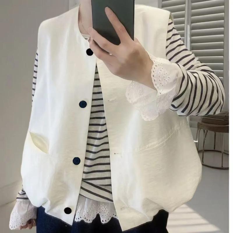 Vest Women s Spring New Style Fashionable Loose Casual Versatile Waistcoat Vest Sleeveless Jacket Trendy Top XL білий
Vest Women s Spring New Style Fashionable Loose Casual Versatile Waistcoat Vest Sleeveless Jacket Trendy Top XL білий