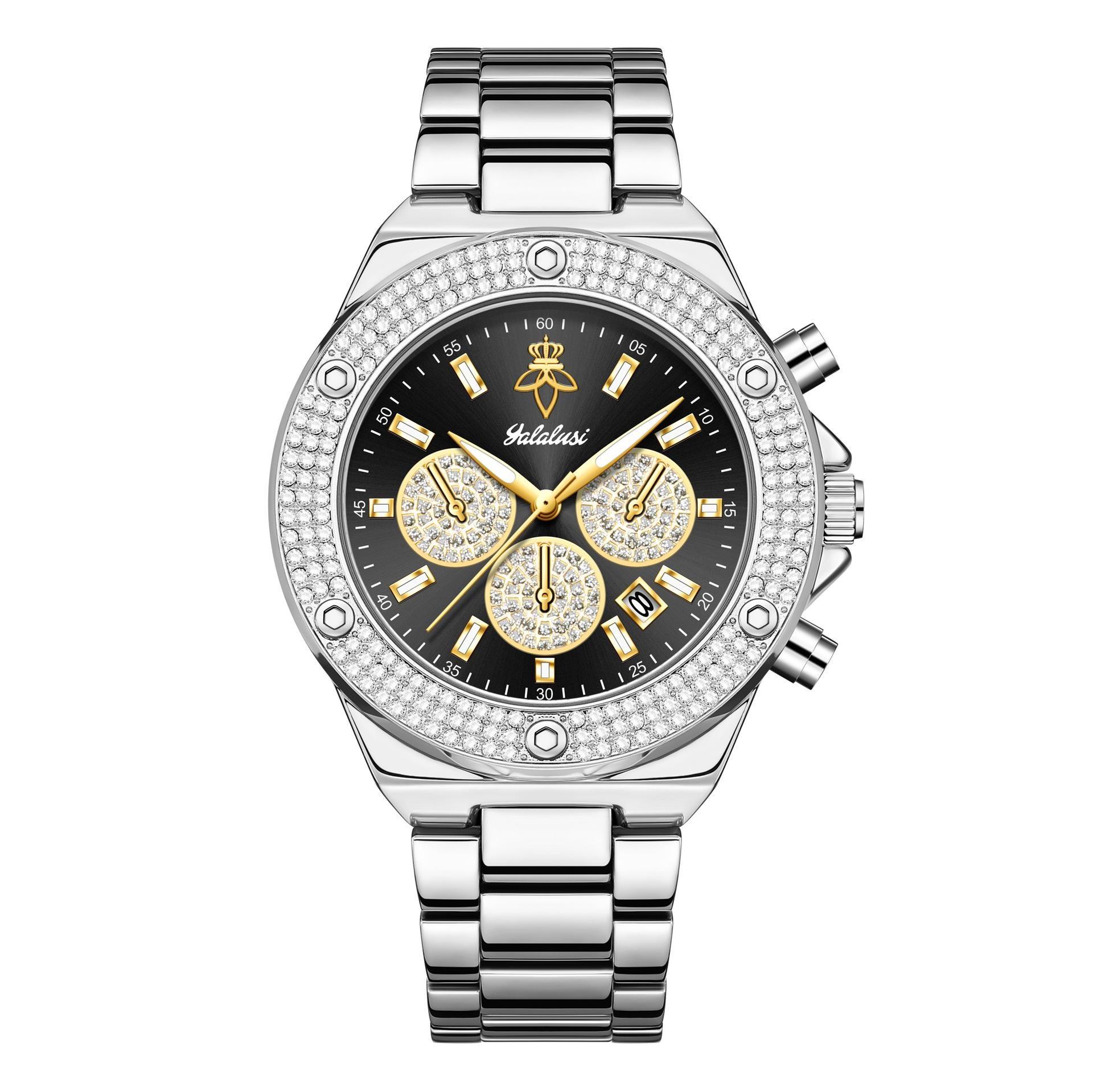 Women Diamond Watch Fashion Luxury Gold Wristwatch Female Casual Stainless Steel Quartz Couple Watches Men срібний/чорний
Women Diamond Watch Fashion Luxury Gold Wristwatch Female Casual Stainless Steel Quartz Couple Watches Men срібний/чорний