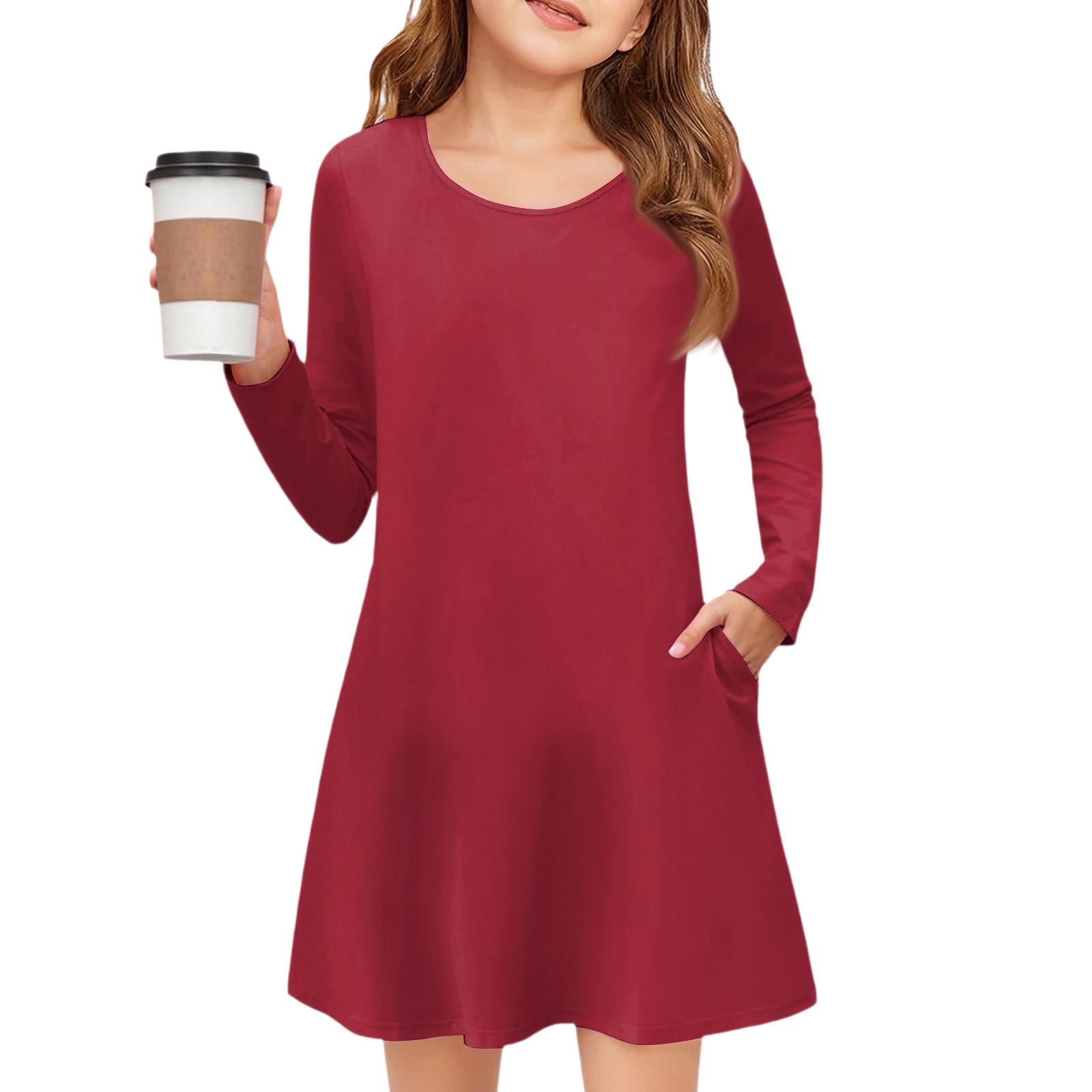 Сукня з довгим рукавом для дівчинки - Однотонна сукня з кишенями 110 винний
Сукня з довгим рукавом для дівчинки - Однотонна сукня з кишенями 110 винний