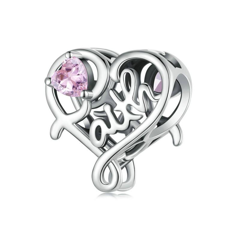 WOSTU 925 Silver Pink Heart Charms Faith pendant God Bible Beads Fit Bracelet DIY Necklace Jewelry Making Gift
WOSTU 925 Silver Pink Heart Charms Faith pendant God Bible Beads Fit Bracelet DIY Necklace Jewelry Making Gift