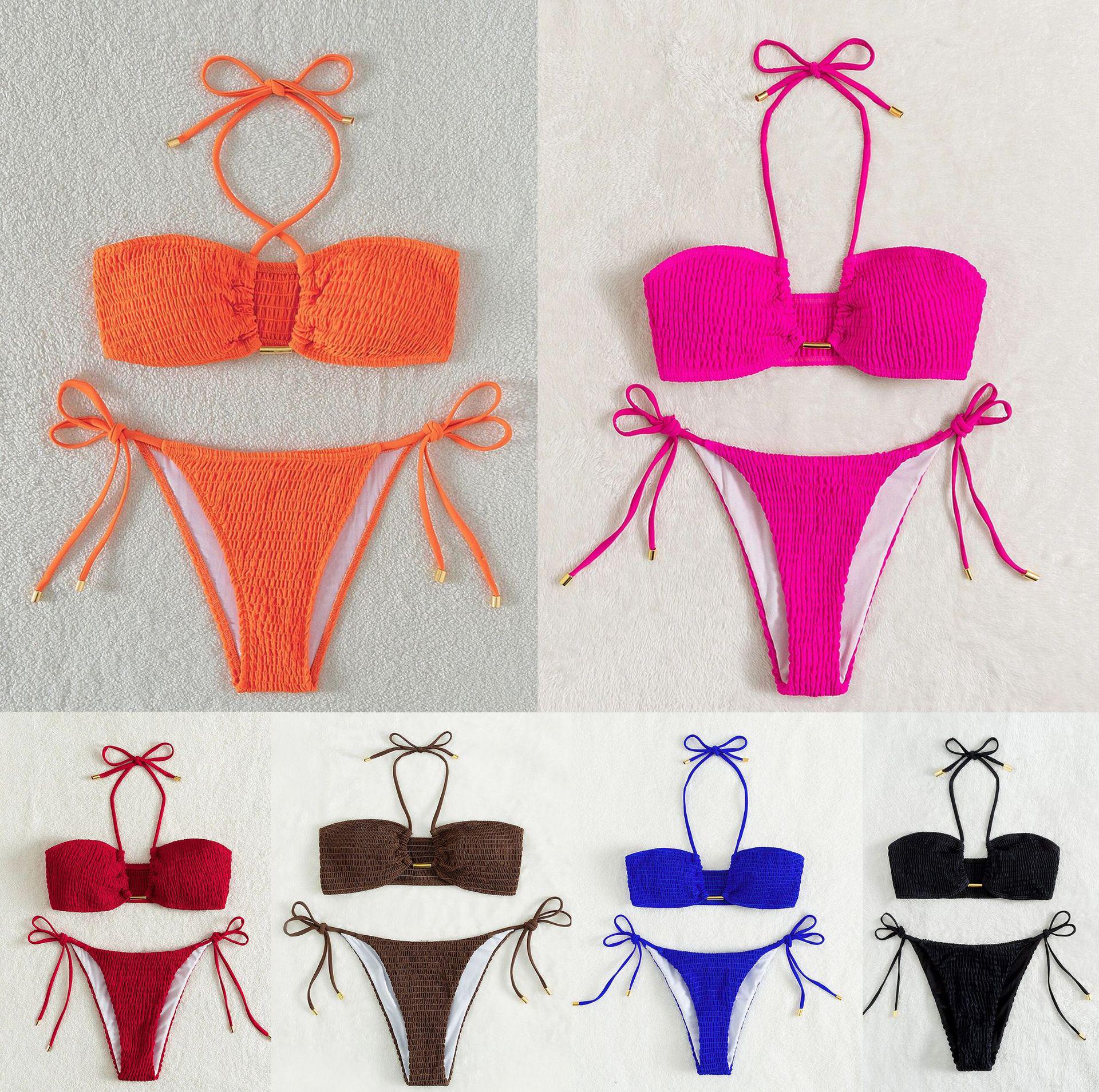 Women s Solid Color Smocked Bikini with Belt - Sexy European and American Swimwear S чёрный
Women s Solid Color Smocked Bikini with Belt - Sexy European and American Swimwear S чёрный