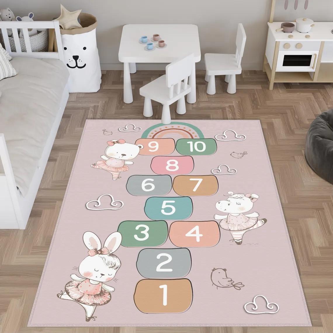 Kids Hopscotch Play Rug Educational Game Floor Mat Rainbow Rabbit Princess Carpet for Children Room Non-Slip Washable 50cm x 80cm
Kids Hopscotch Play Rug Educational Game Floor Mat Rainbow Rabbit Princess Carpet for Children Room Non-Slip Washable 50cm x 80cm