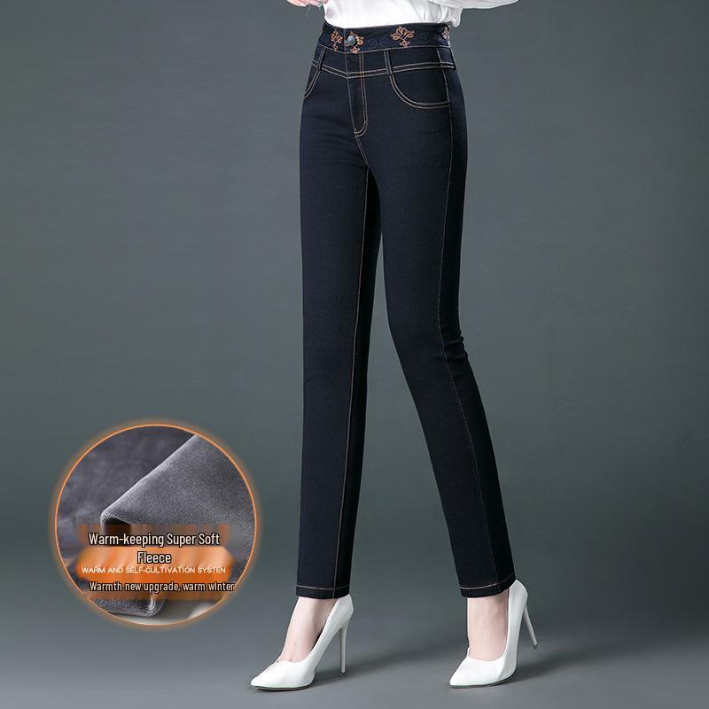 High-Waisted Fleece-Lined Plus-Size Skinny Jeans for Middle-Aged and Elderly Women, Slim-Fit, Size 133 27 темно-синього кольору
High-Waisted Fleece-Lined Plus-Size Skinny Jeans for Middle-Aged and Elderly Women, Slim-Fit, Size 133 27 темно-синього кольору