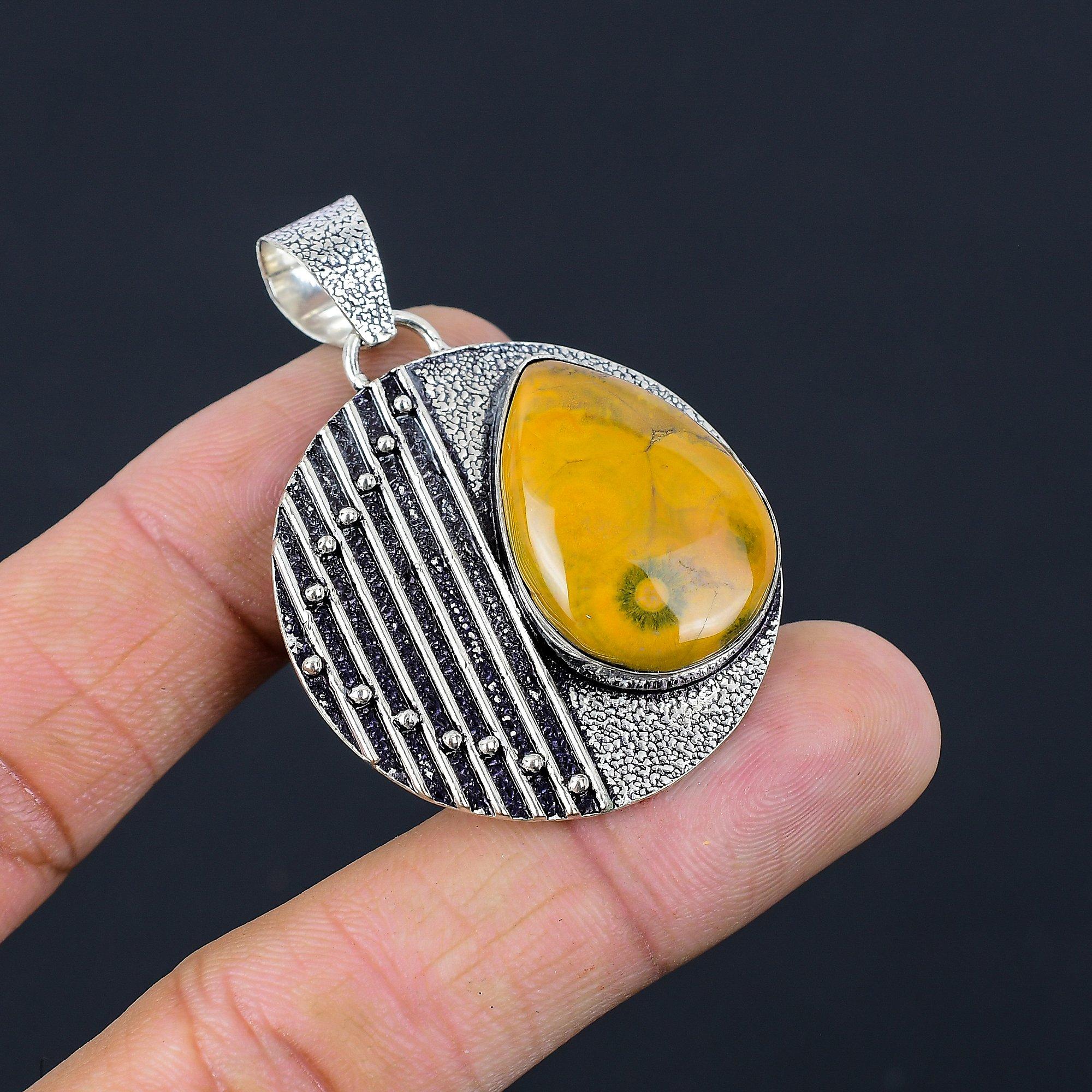 Gift For Women Jewelry Pendant 925 Sterling Silver Natural Ocean Jasper Gemstone
Gift For Women Jewelry Pendant 925 Sterling Silver Natural Ocean Jasper Gemstone