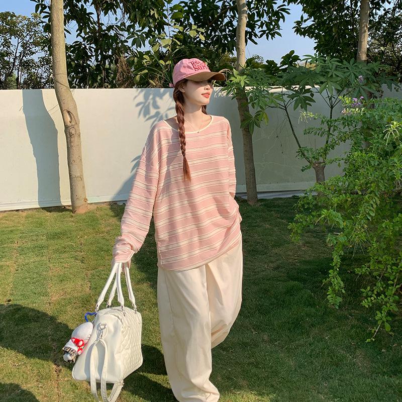 Women s Plus Size Spring Two-Piece Set: Pink Striped T-shirt & Elastic Waist Wide-Leg Pants L
Women s Plus Size Spring Two-Piece Set: Pink Striped T-shirt & Elastic Waist Wide-Leg Pants L