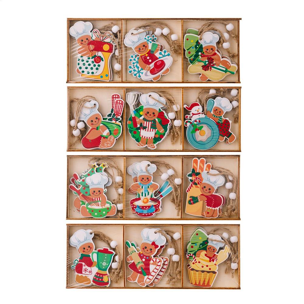 36 шт. Рождественские деревянные украшения в виде пряничного человечка, подвесные украшения на рождественскую елку, украшение для рождественской вечеринки
36 шт. Рождественские деревянные украшения в виде пряничного человечка, подвесные украшения на рождественскую елку, украшение для рождественской вечеринки
