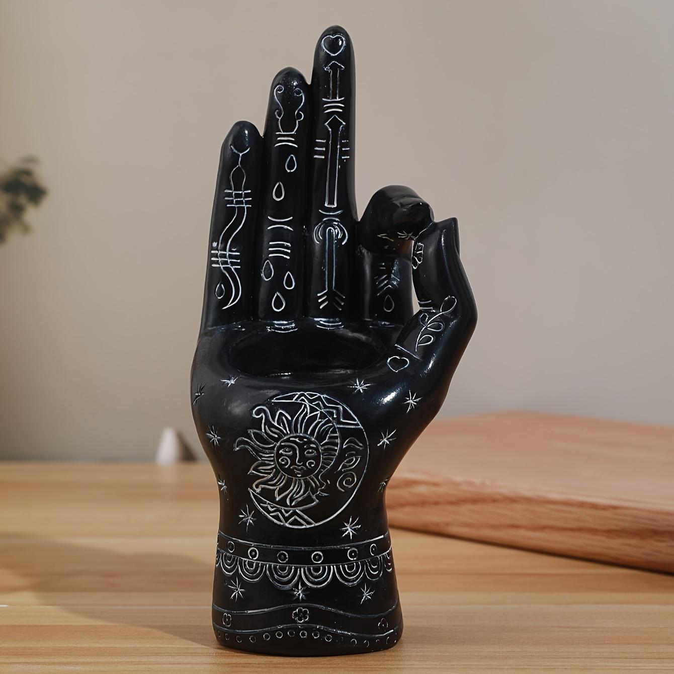 Resin Yin Yang Palm Candle Holder Halloween Incense Burner Statue Home Decor чорний
Resin Yin Yang Palm Candle Holder Halloween Incense Burner Statue Home Decor чорний