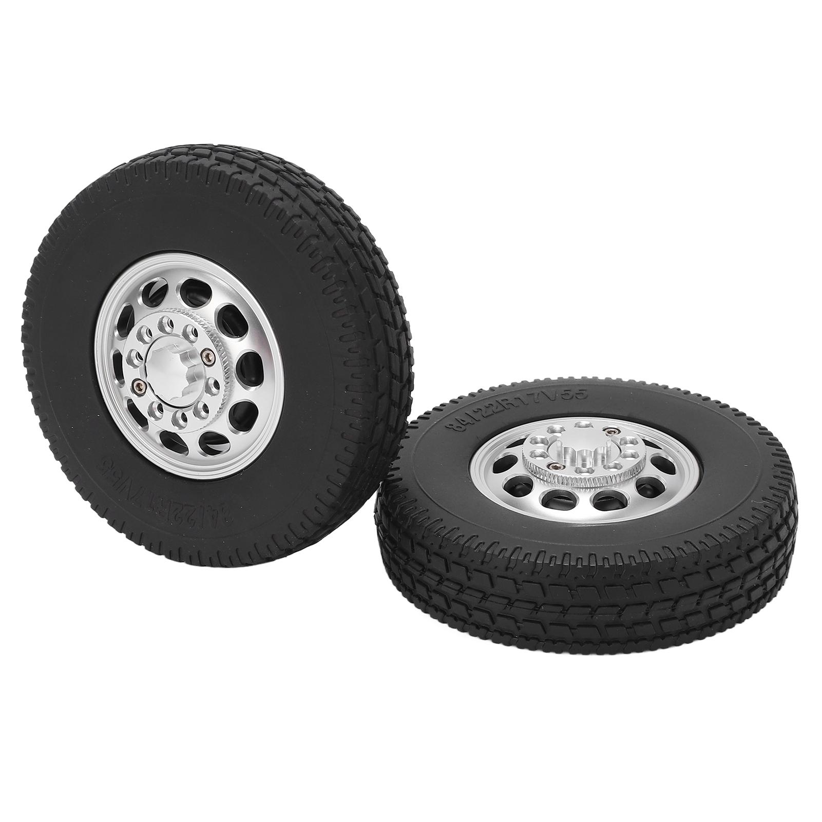 2Pcs RC Car Rubber Tire Aluminum Alloy Front Hub with Rubber Tires for Tamiya 1/14 Tractor Truck Front Wheel
2Pcs RC Car Rubber Tire Aluminum Alloy Front Hub with Rubber Tires for Tamiya 1/14 Tractor Truck Front Wheel
