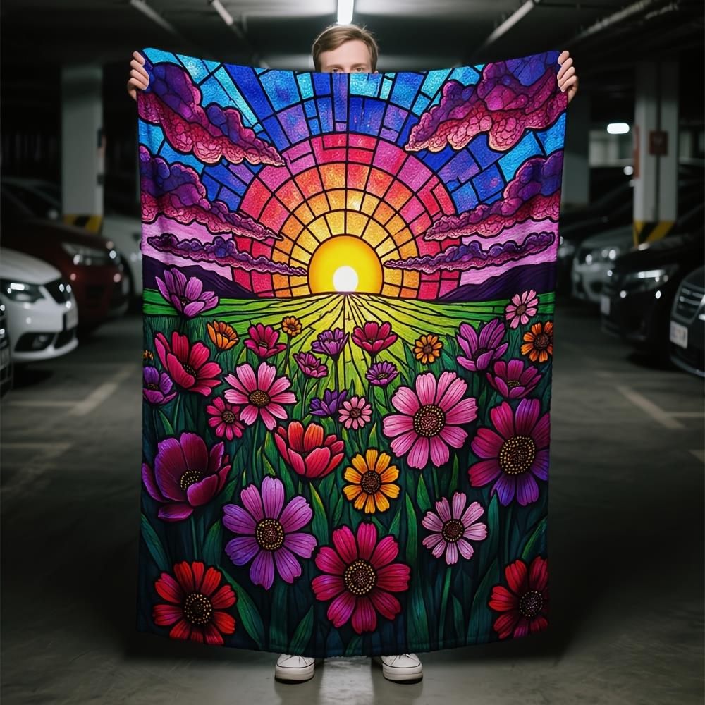 Retro colored glass flowers Blanket for Sofa Bed Travel Camping Living Room Office Conditioning Blanket for All Seasons Gifts 75x100cm
Retro colored glass flowers Blanket for Sofa Bed Travel Camping Living Room Office Conditioning Blanket for All Seasons Gifts 75x100cm