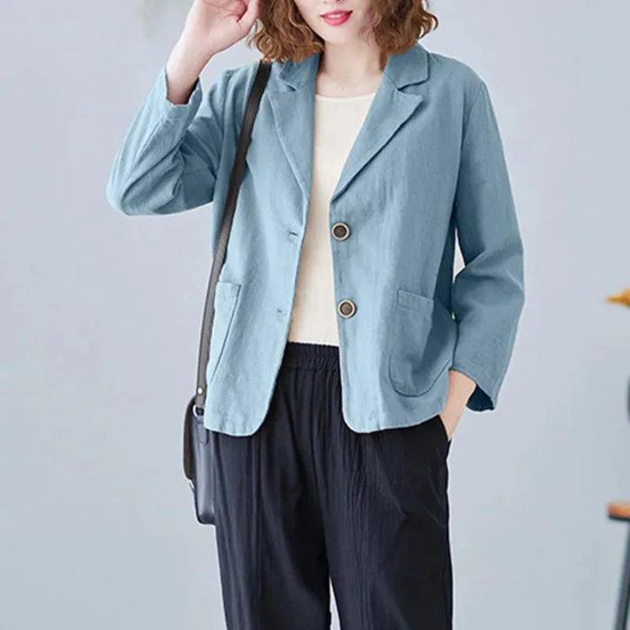Cotton and Linen Coat, Small Suit, Spring and Summer, New Loose Literature, Joker, Long-sleeved Leisure Sunscreen Clothes, Women 3XL синий
Cotton and Linen Coat, Small Suit, Spring and Summer, New Loose Literature, Joker, Long-sleeved Leisure Sunscreen Clothes, Women 3XL синий