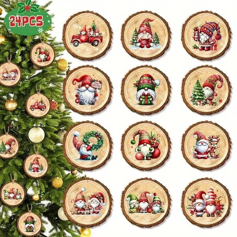 Rustic Christmas Wood Slice Ornament, Elf Holiday Decoration for Tree, Office, Desk, or Party – Vintage Style Winter Festive Wall Hanging 24-piece set
Rustic Christmas Wood Slice Ornament, Elf Holiday Decoration for Tree, Office, Desk, or Party – Vintage Style Winter Festive Wall Hanging 24-piece set