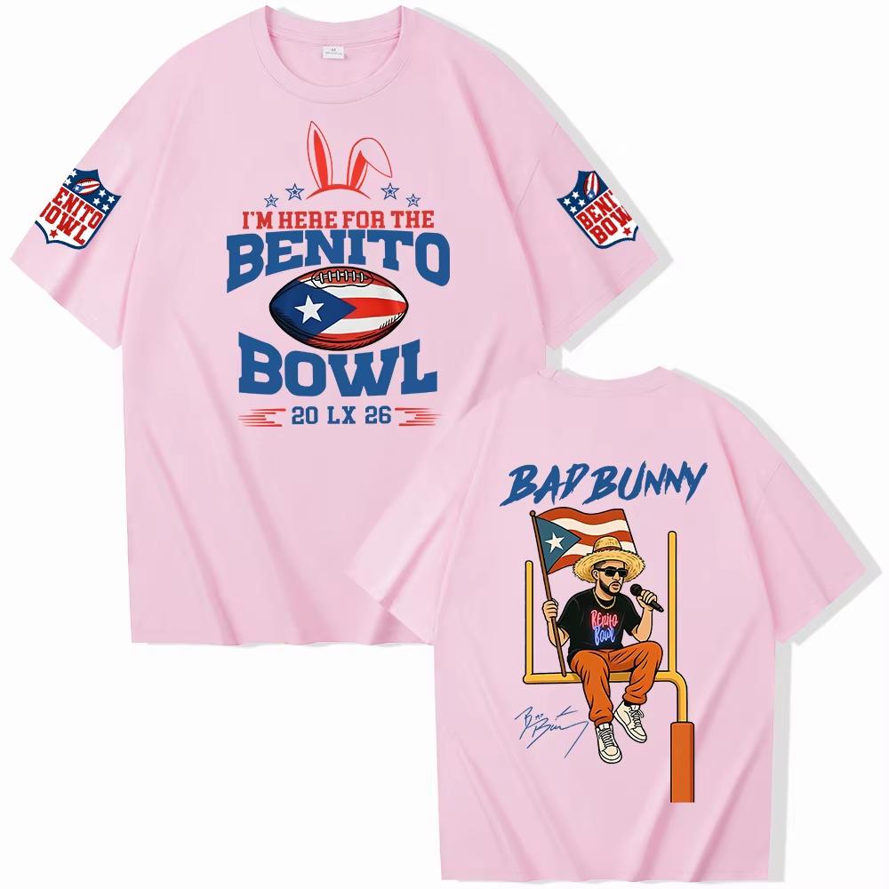 Bad Bunny Im Here for The Benito Bowl LX Tshirt Man Woman Harajuku Short Sleeve Oneck Casual Shirt Gift Y2k 4XL
Bad Bunny Im Here for The Benito Bowl LX Tshirt Man Woman Harajuku Short Sleeve Oneck Casual Shirt Gift Y2k 4XL