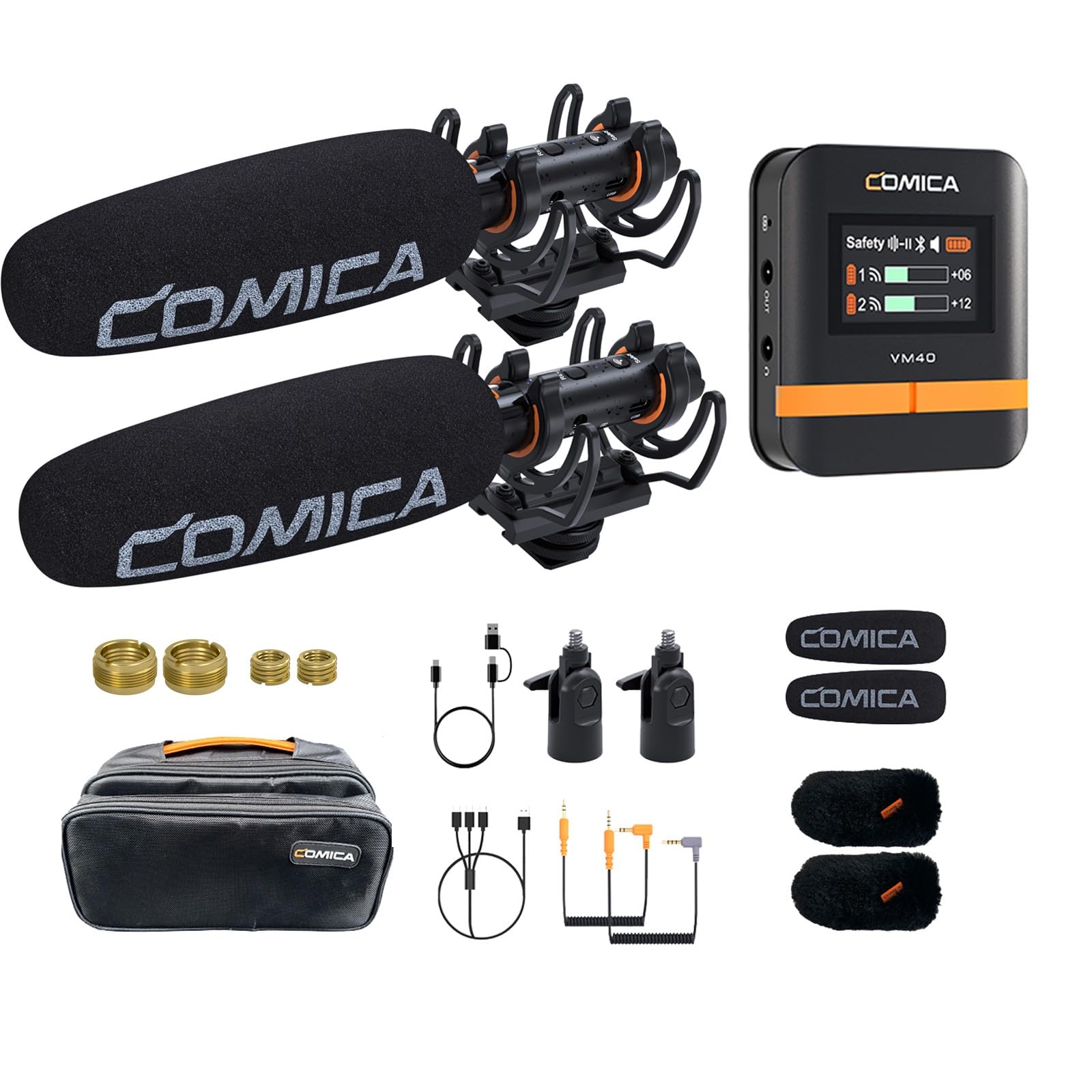 comica VM40 Combo Shotgun Microphone, Super Cardioid Dual Channel Wireless Microphone for Camera, Smartphone, PC
comica VM40 Combo Shotgun Microphone, Super Cardioid Dual Channel Wireless Microphone for Camera, Smartphone, PC