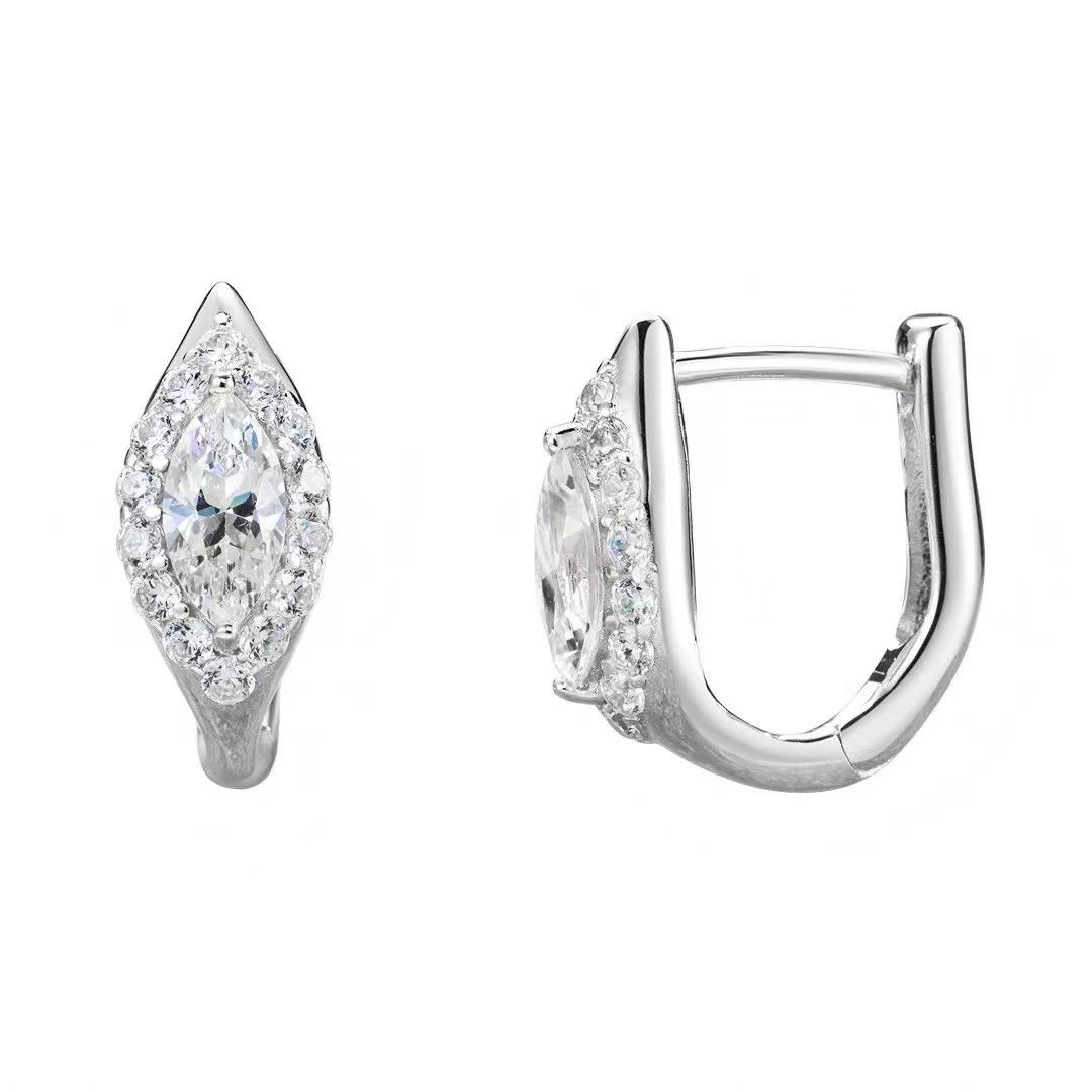 925 Sterling Silver Marquise Cut CZ Huggie Earrings, Sparkling Cubic Zirconia Gold Plated Hoop Earrings Jewelry Gift for Women срібний
925 Sterling Silver Marquise Cut CZ Huggie Earrings, Sparkling Cubic Zirconia Gold Plated Hoop Earrings Jewelry Gift for Women срібний