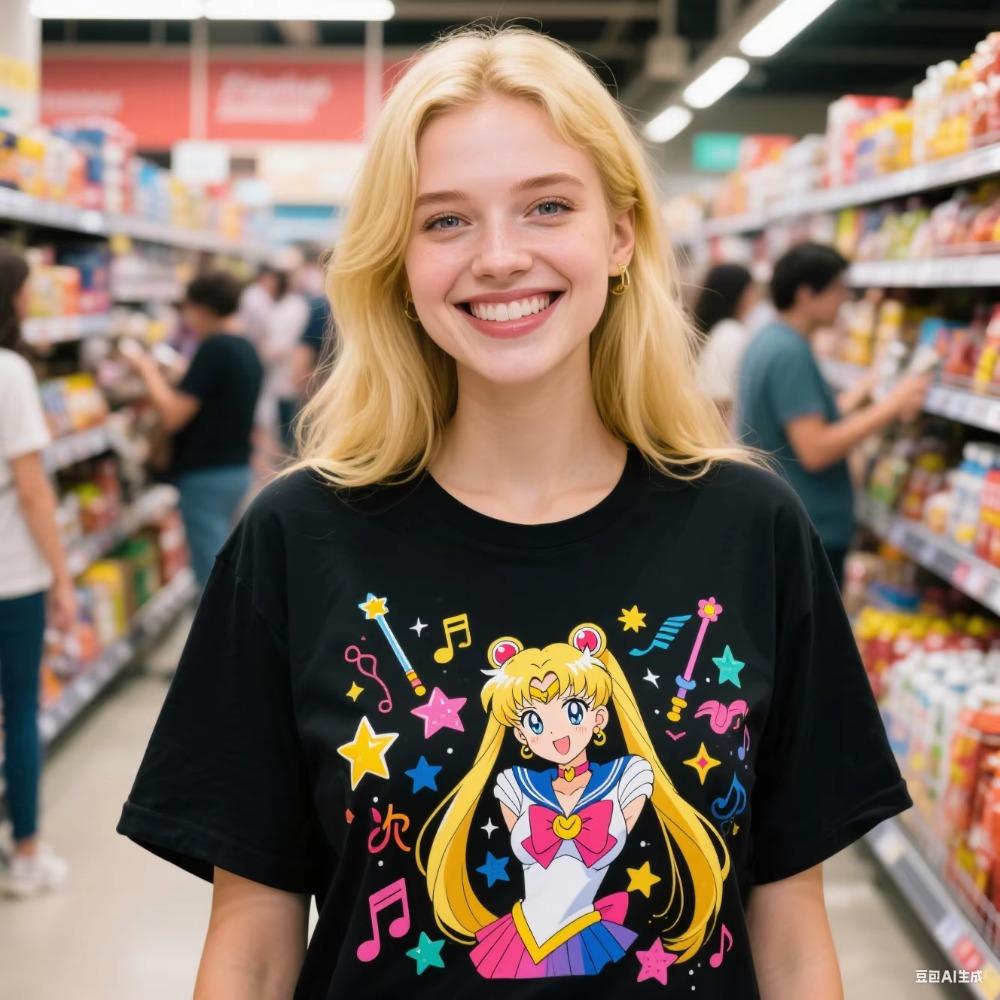 Japanese Anime Sailor Moon A Summer Womens Cotton Shortsleeved Anime Cute Style Comfortable Breathable and Soft Cotton S
Japanese Anime Sailor Moon A Summer Womens Cotton Shortsleeved Anime Cute Style Comfortable Breathable and Soft Cotton S