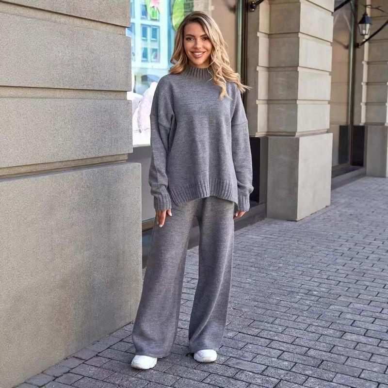 Модный свитер свободного кроя в западном стиле и брюки, вязаный комплект свитера и брюк Gray L
Модный свитер свободного кроя в западном стиле и брюки, вязаный комплект свитера и брюк Gray L