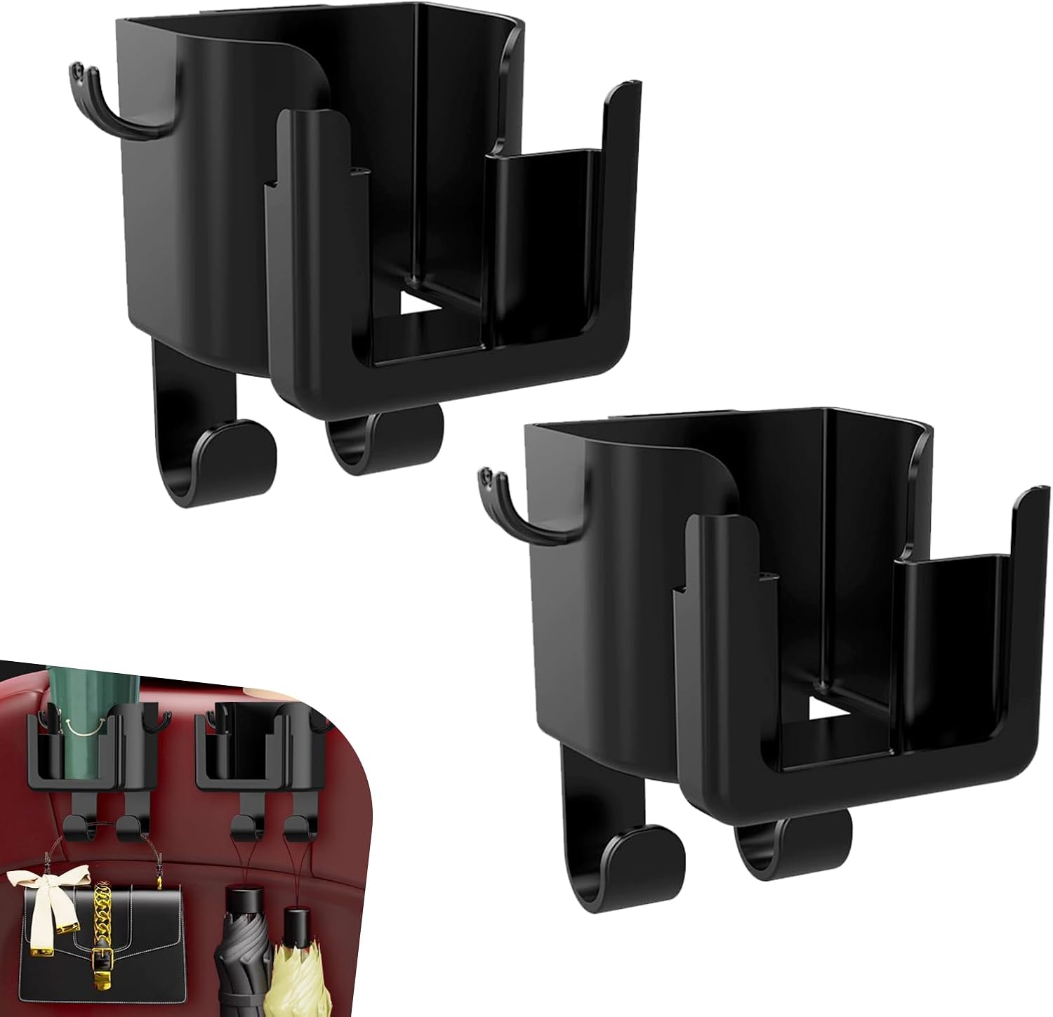 Car Seat Back Cup Holder Hook Multi Function Storage Organizer Phone Navigation Stand Headrest Hanger Auto Interior Accessory 2-pcs
Car Seat Back Cup Holder Hook Multi Function Storage Organizer Phone Navigation Stand Headrest Hanger Auto Interior Accessory 2-pcs