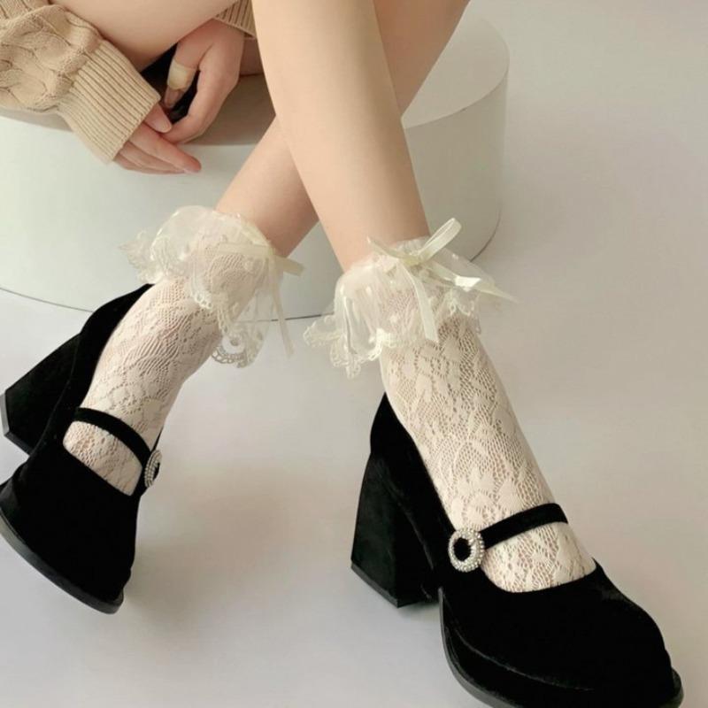 Spring and Summer Breathable Lace Butterfly-style Lace Stockings, Sweet and Cute School-style Lolita Stockings, Shaping Mid-calf Stockings 1 pair Mid tube молоко, білий колір
Spring and Summer Breathable Lace Butterfly-style Lace Stockings, Sweet and Cute School-style Lolita Stockings, Shaping Mid-calf Stockings 1 pair Mid tube молоко, білий колір