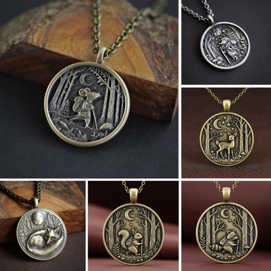 Forest Moon Necklace Pendant Travelling Animal in Forest Pendant Retro Style Necklace Jewelry Gift for Nature Lovers Deer
Forest Moon Necklace Pendant Travelling Animal in Forest Pendant Retro Style Necklace Jewelry Gift for Nature Lovers Deer