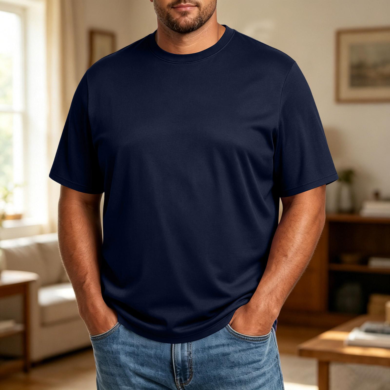 Men s Plus Size Short Sleeve Crew Neck Loose Fit Wicking Breathable Casual T Shirt for Everyday Wear XXXXXL тёмно-синий
Men s Plus Size Short Sleeve Crew Neck Loose Fit Wicking Breathable Casual T Shirt for Everyday Wear XXXXXL тёмно-синий