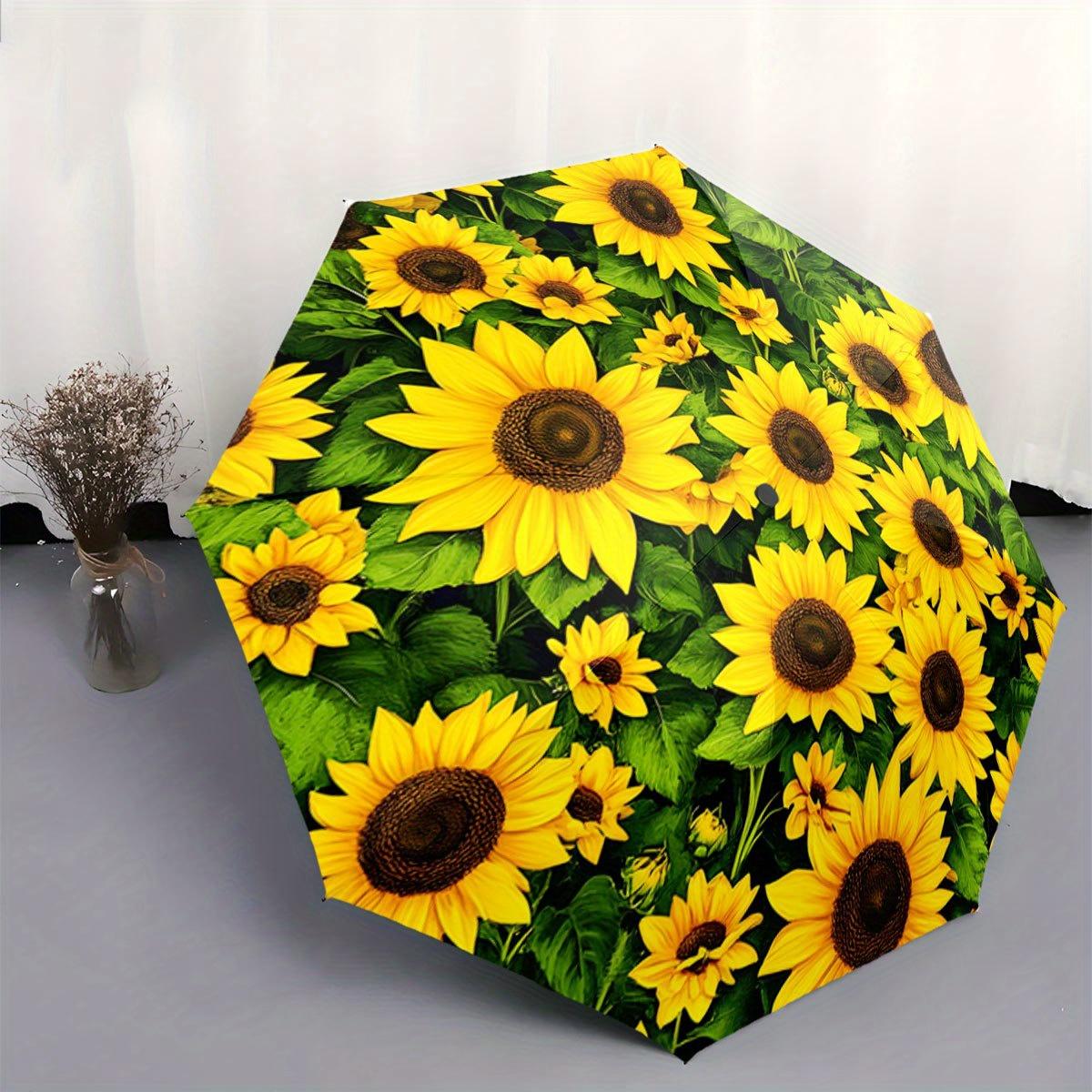 Automatic Open/Close Umbrella with Sunflower Design - Compact Folding Umbrella, Windproof 8-Rib Frame, Portable Collapsible Pa Iron&8K
Automatic Open/Close Umbrella with Sunflower Design - Compact Folding Umbrella, Windproof 8-Rib Frame, Portable Collapsible Pa Iron&8K