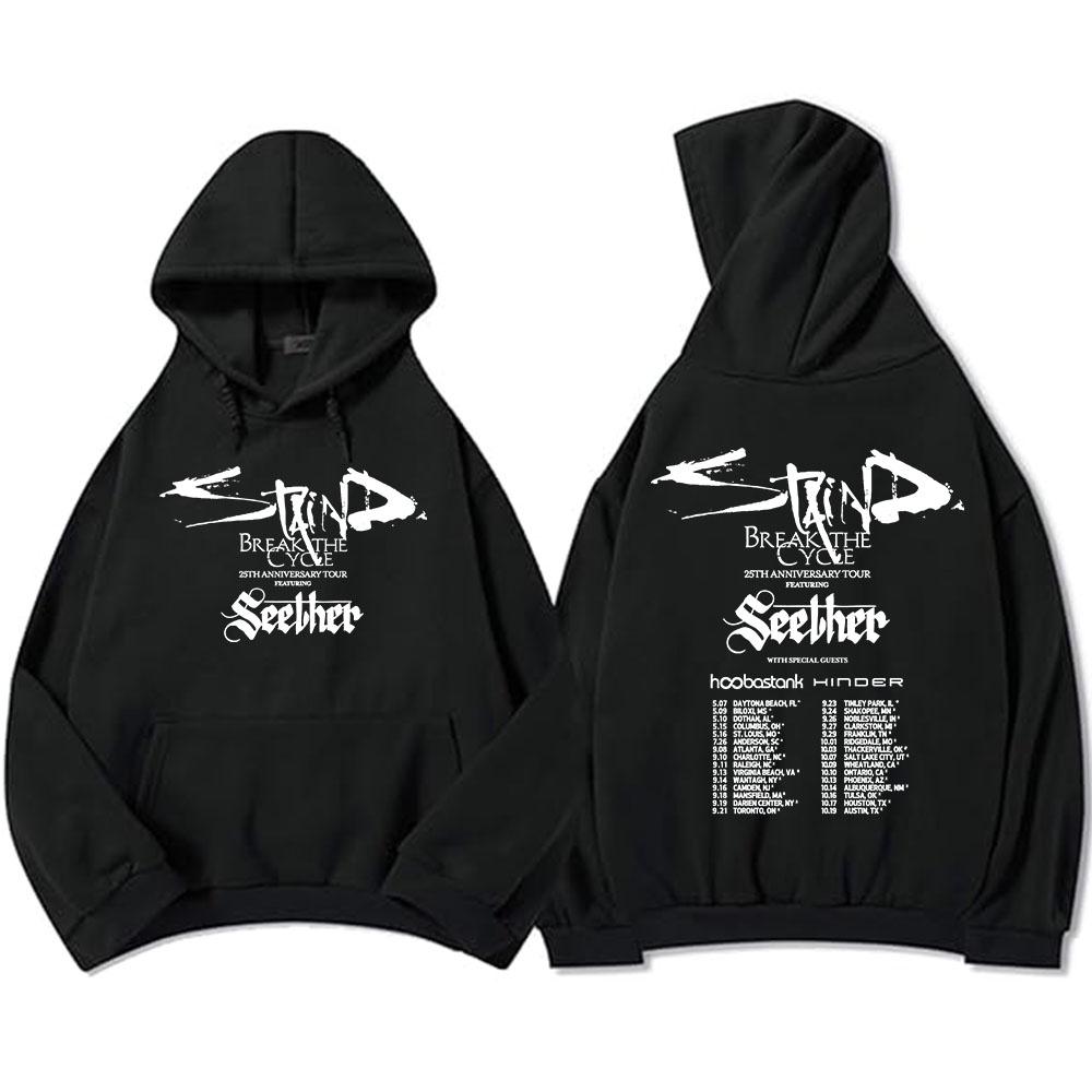Staind Break The Cycle 25th Anniversary Tour Featuring Seether Hoodie Fleece Long Sleeve Loose Male Sweatshirt Unisex Streetwear XL
Staind Break The Cycle 25th Anniversary Tour Featuring Seether Hoodie Fleece Long Sleeve Loose Male Sweatshirt Unisex Streetwear XL