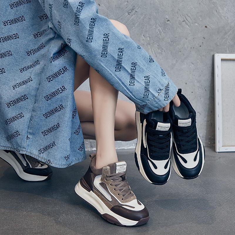 Обувь для папы с высоким берцем в тон, женская бархатная теплая спортивная обувь с толстой подошвой, повседневная обувь, мокасины