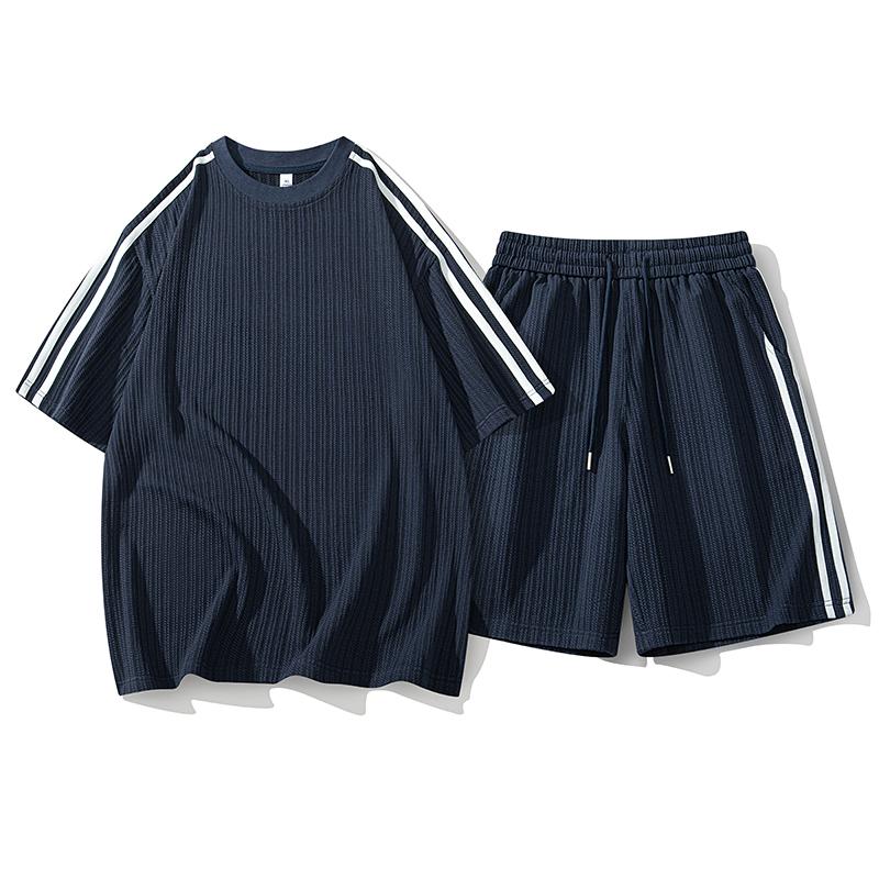 Summer Short-sleeved Sports Casual Suit For Men Thin Two-piece Set XL темно-синього кольору
Summer Short-sleeved Sports Casual Suit For Men Thin Two-piece Set XL темно-синього кольору
