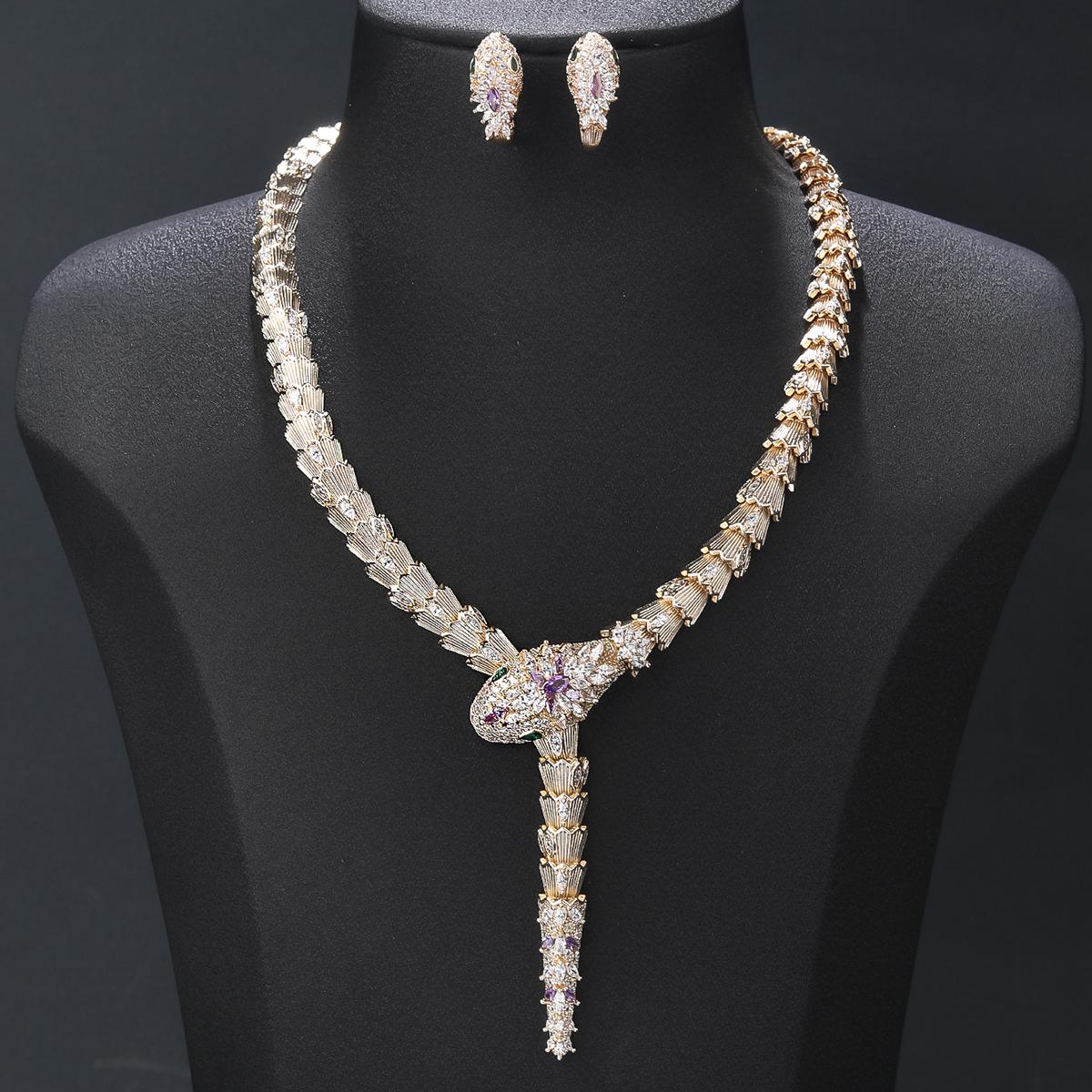 Fashion Cubic Zirconia Animal Snake Necklace Earrings set Women Party Jewelry Costume Accessories CN11449 фиолетовый
Fashion Cubic Zirconia Animal Snake Necklace Earrings set Women Party Jewelry Costume Accessories CN11449 фиолетовый
