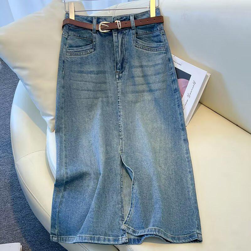 2025 Spring/Summer Front Slit High Waist Denim Midi Skirt - Light Blue, Retro Versatile S: Height 155-165CM (37.5kg-45kg)
2025 Spring/Summer Front Slit High Waist Denim Midi Skirt - Light Blue, Retro Versatile S: Height 155-165CM (37.5kg-45kg)
