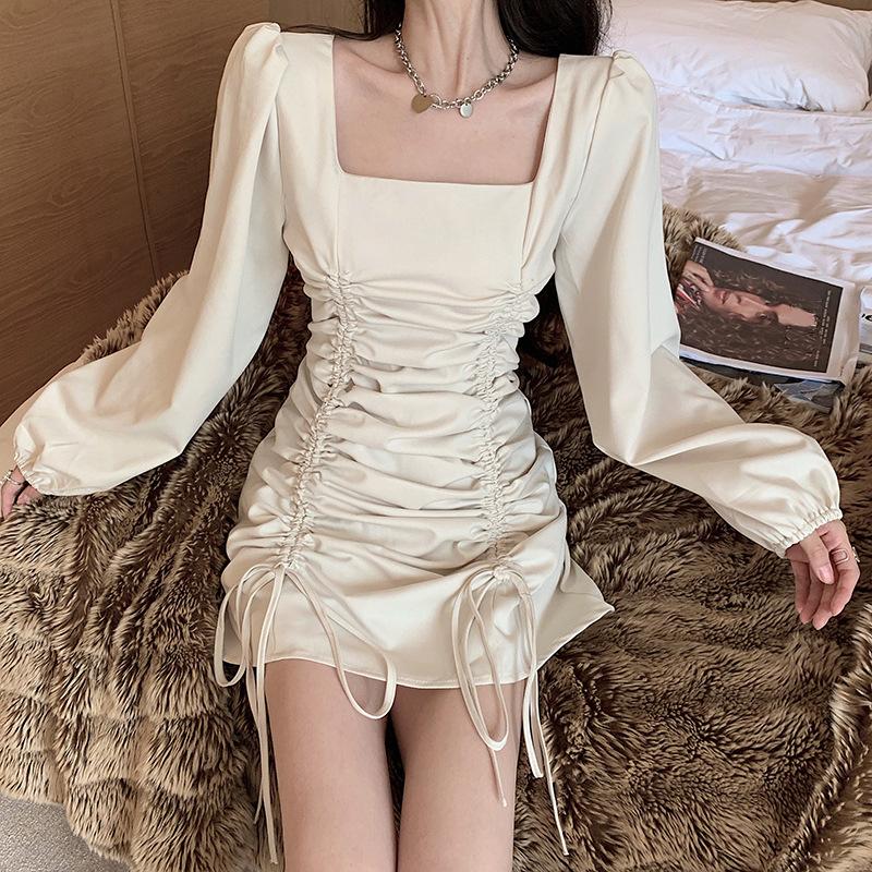 Spring and Autumn New Fashion Temperament Long Sleeve Waist Skinny Reducing Age Foreign Style Square Neck Sexy Dress Women S чёрный
Spring and Autumn New Fashion Temperament Long Sleeve Waist Skinny Reducing Age Foreign Style Square Neck Sexy Dress Women S чёрный