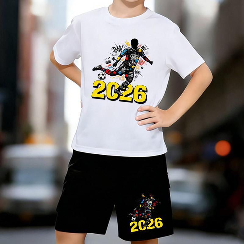 Boys 2 Piece Football themed printed Outfit, Short Sleeve T-Shirt and Shorts Set for Kids Age 5-14,Black and White Sporty Casual Summer Clothes 13-14 Years білий
Boys 2 Piece Football themed printed Outfit, Short Sleeve T-Shirt and Shorts Set for Kids Age 5-14,Black and White Sporty Casual Summer Clothes 13-14 Years білий