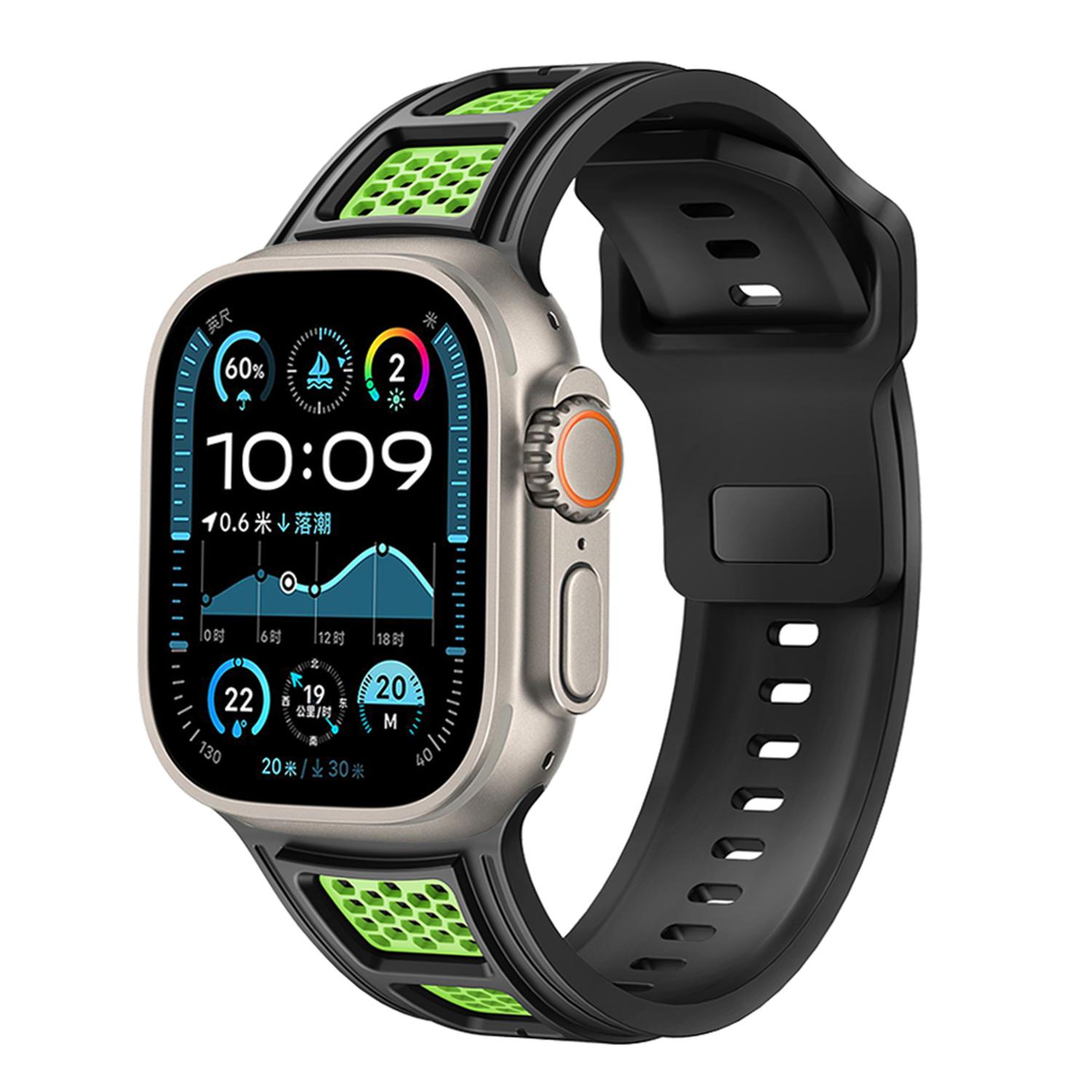 Sporty Watch Band for Apple Watch Series 10 Ultra 9 8 7 SE 6 5 4 3 2 1 46mm 49mm 45mm 44mm 42mm Dual Color Holes Design Silicone Strap Black+Red
Sporty Watch Band for Apple Watch Series 10 Ultra 9 8 7 SE 6 5 4 3 2 1 46mm 49mm 45mm 44mm 42mm Dual Color Holes Design Silicone Strap Black+Red