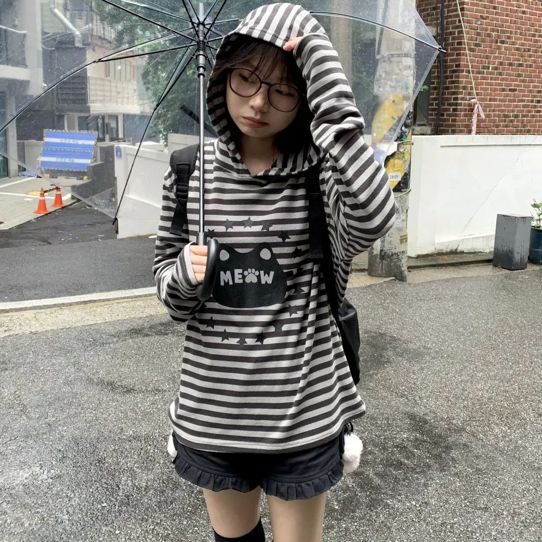Y2k Harajuku Полосатые толстовки женские японский стиль Kawaii Sweet Star Cartoon Print Свободная толстовка с капюшоном Мягкая для девочек S чёрный
Y2k Harajuku Полосатые толстовки женские японский стиль Kawaii Sweet Star Cartoon Print Свободная толстовка с капюшоном Мягкая для девочек S чёрный