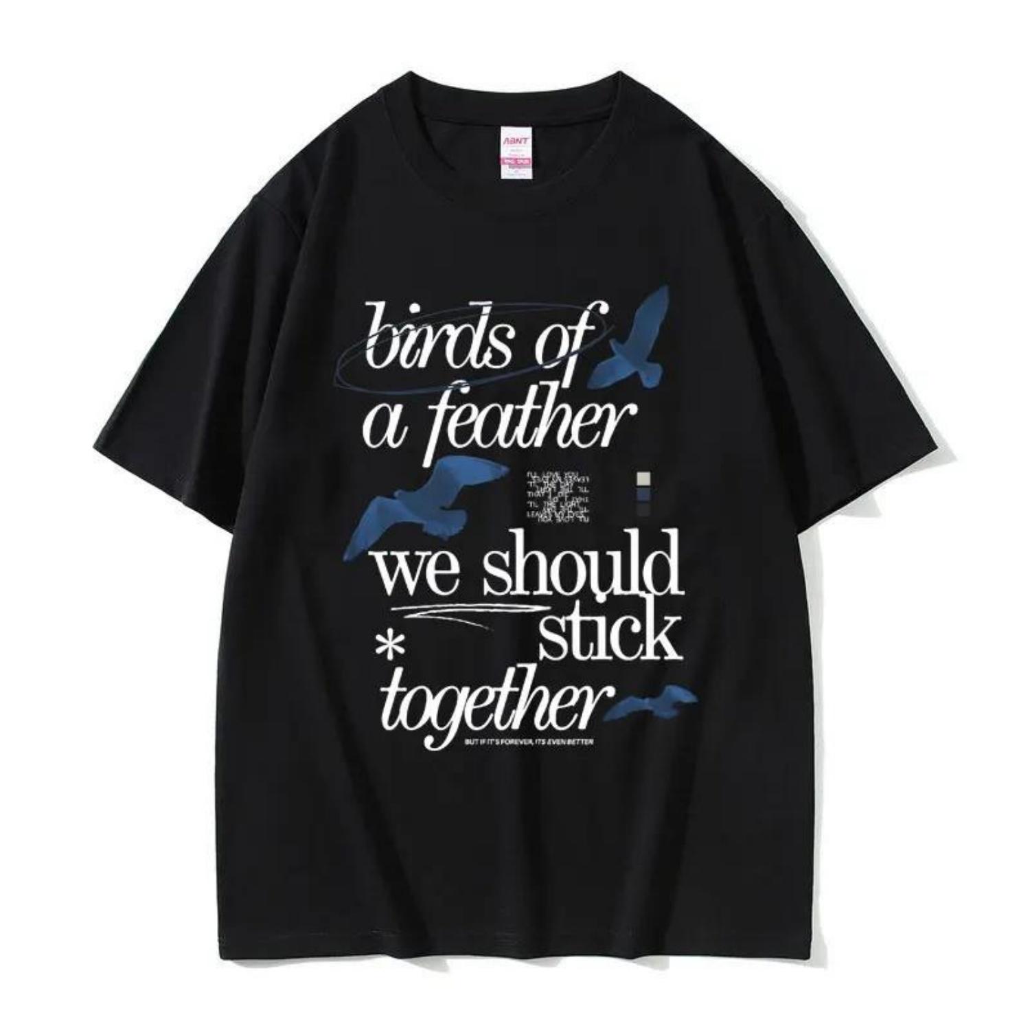 Summer Men s Birds of A Feather Printed T-shirt 100% Pure Cotton Casual Top Hip Hop Trendy Style Harajuku Clothing S чёрный
Summer Men s Birds of A Feather Printed T-shirt 100% Pure Cotton Casual Top Hip Hop Trendy Style Harajuku Clothing S чёрный