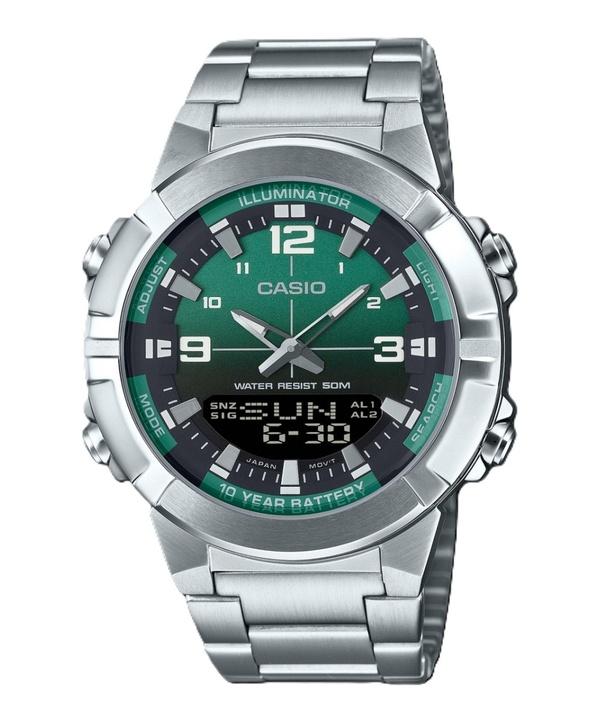 Мужские часы Casio Analog Digital Combination из нержавеющей стали с зеленым циферблатом, кварцевые, AMW-870DA-3AV зелёный
Мужские часы Casio Analog Digital Combination из нержавеющей стали с зеленым циферблатом, кварцевые, AMW-870DA-3AV зелёный
