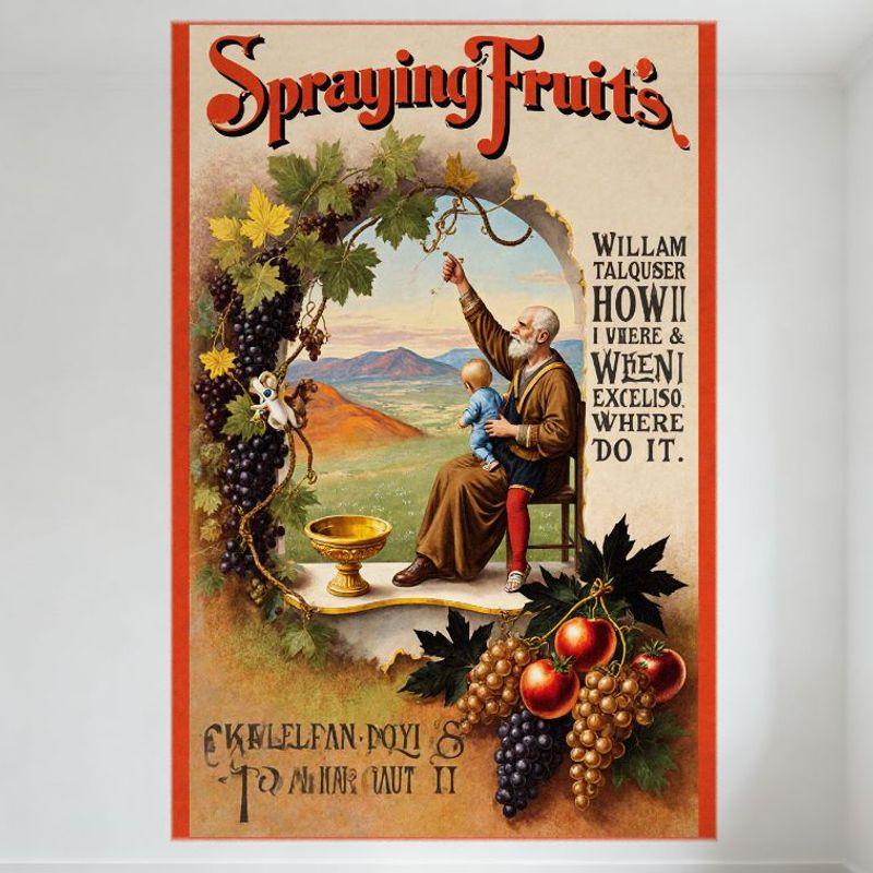 Vintage Spraying Fruits Metal Tin Sign, Early 20th-Century Agricultural Horticulture Poster with Man, Grapes, Apples, Home Decor 20x30cm(7.8x11.8inch)
Vintage Spraying Fruits Metal Tin Sign, Early 20th-Century Agricultural Horticulture Poster with Man, Grapes, Apples, Home Decor 20x30cm(7.8x11.8inch)