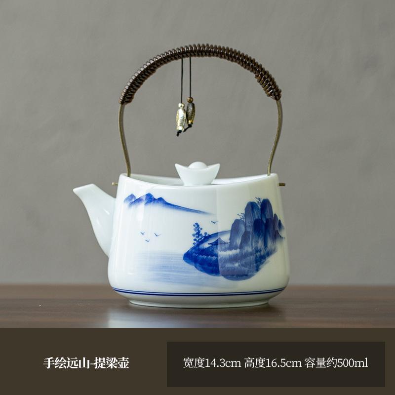 500ml Hand-painted Blue and White Landscape Teapot Zen Tea Infuser Pot Tea Brewing Kettle with Strainer Chinese Tea Set Gift
500ml Hand-painted Blue and White Landscape Teapot Zen Tea Infuser Pot Tea Brewing Kettle with Strainer Chinese Tea Set Gift