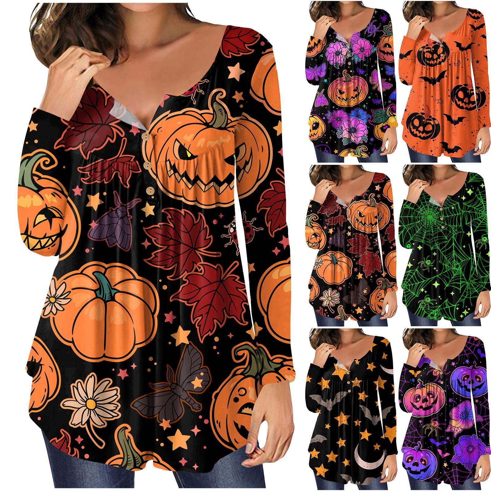 Summer Women s Fashion Casual Long Sleeve Buttons Halloween Print Round-Neck Pullover Top Blouse XXXXL
Summer Women s Fashion Casual Long Sleeve Buttons Halloween Print Round-Neck Pullover Top Blouse XXXXL