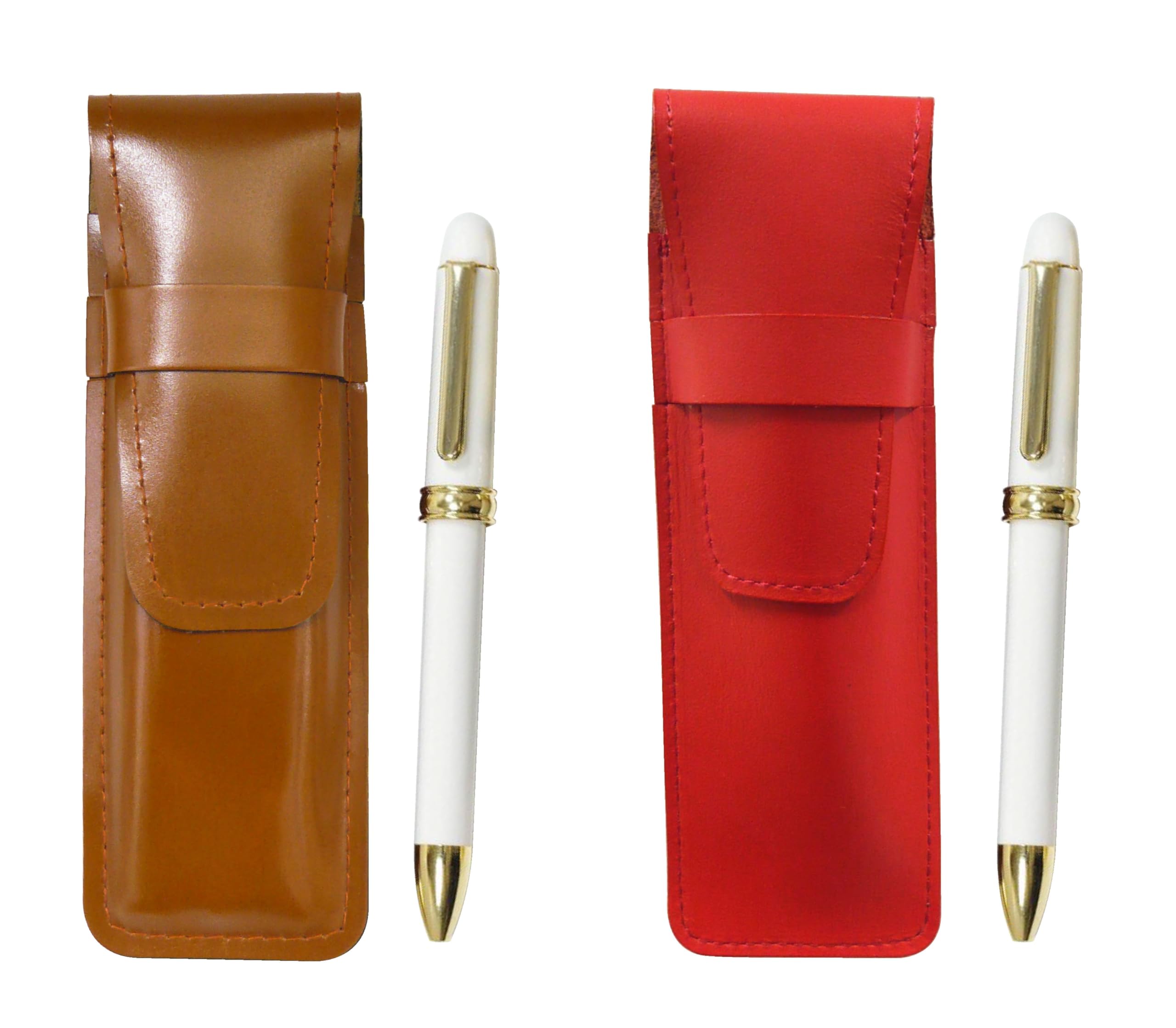 Slim cowhide pencil case red brown set 2 color rotating ballpoint pen 2C600 white ASCRC600-W
Slim cowhide pencil case red brown set 2 color rotating ballpoint pen 2C600 white ASCRC600-W