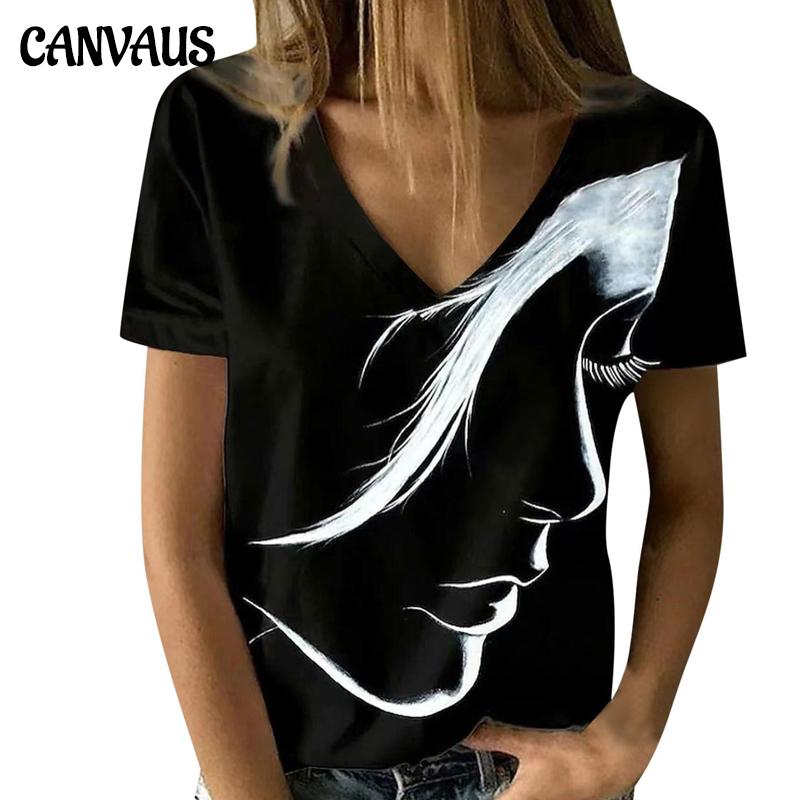 Женские топы с короткими рукавами и v-образным вырезом, модная футболка с абстрактным портретом и рисунком, плюс размер, летняя повседневная футболка
Женские топы с короткими рукавами и v-образным вырезом, модная футболка с абстрактным портретом и рисунком, плюс размер, летняя повседневная футболка