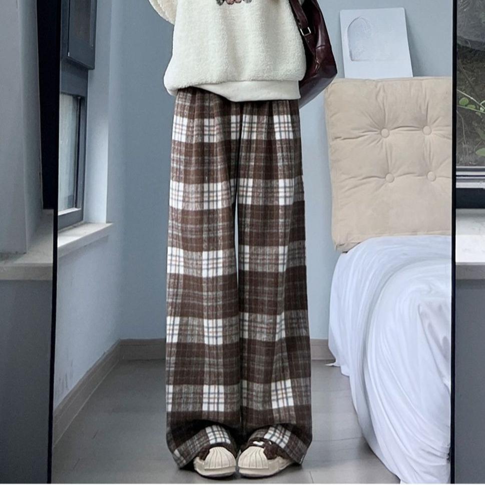 Blue Plaid Wool Pants Women Winter Loose Straight Leg Retro Casual Wide Leg Trousers XXL кавовий
Blue Plaid Wool Pants Women Winter Loose Straight Leg Retro Casual Wide Leg Trousers XXL кавовий