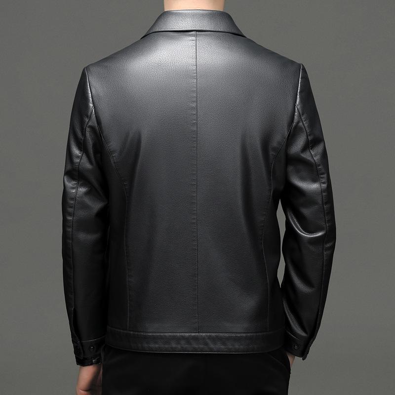 Leather Jacket Men s Genuine Leather Jacket Lapel Spring and Autumn Velvet Thickened Middle-aged and Elderly Dad s Sheepskin Jacket 195
Leather Jacket Men s Genuine Leather Jacket Lapel Spring and Autumn Velvet Thickened Middle-aged and Elderly Dad s Sheepskin Jacket 195
