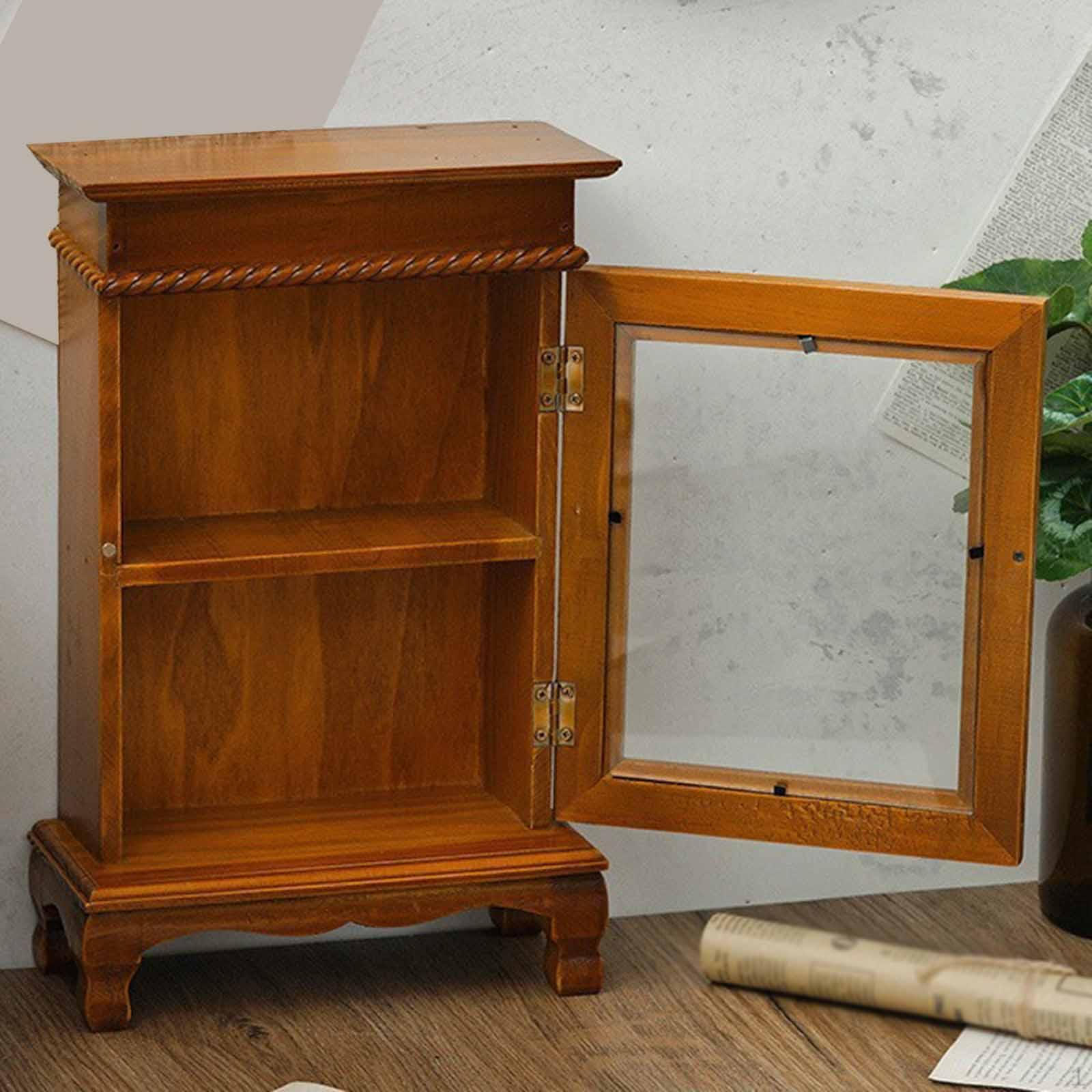 Small Accent Cabinet with Glass Door Display Case Container Wooden Desk Organizer for Entryway
Small Accent Cabinet with Glass Door Display Case Container Wooden Desk Organizer for Entryway