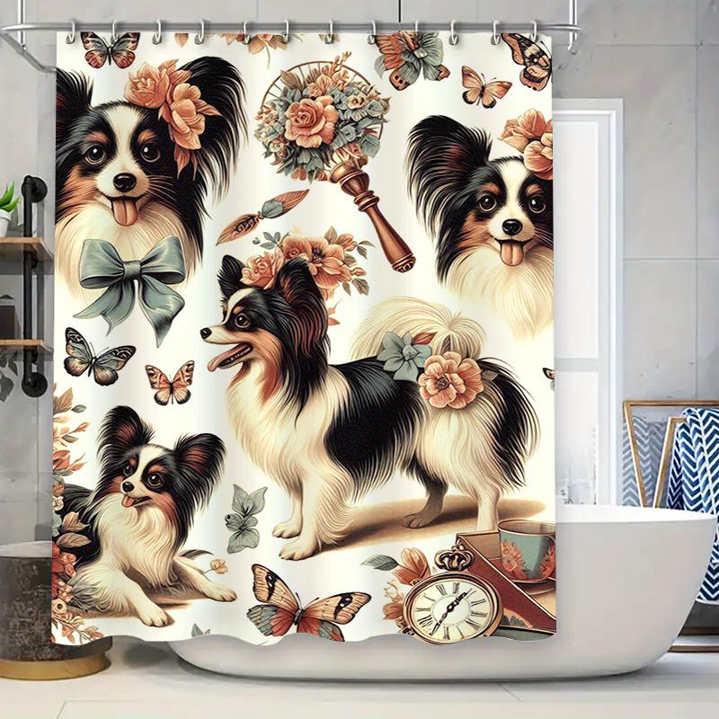 Cute Dog Print Shower Curtain Waterproof Bathroom Decor Fabric Home Decoration Wall Hanging Shower Liner Black W60H190(CM)-1 Pcs
Cute Dog Print Shower Curtain Waterproof Bathroom Decor Fabric Home Decoration Wall Hanging Shower Liner Black W60H190(CM)-1 Pcs
