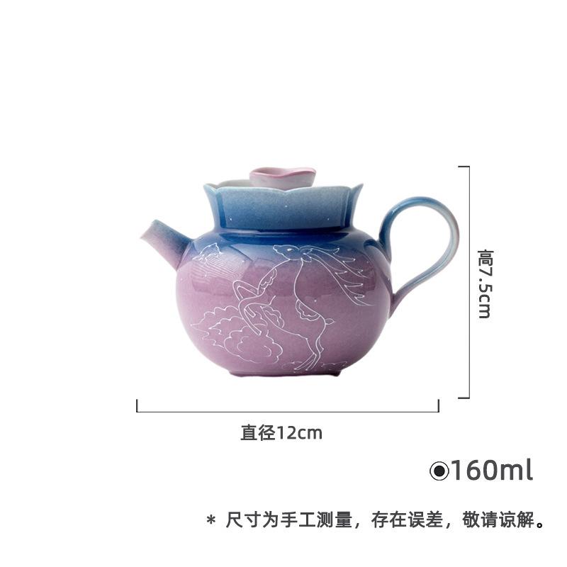 160ml Hand-painted Deer Starry Sky Purple Teapot Zen Tea Infuser Pot Tea Making Kettle With Filter Tea Services Decoration Craft
160ml Hand-painted Deer Starry Sky Purple Teapot Zen Tea Infuser Pot Tea Making Kettle With Filter Tea Services Decoration Craft
