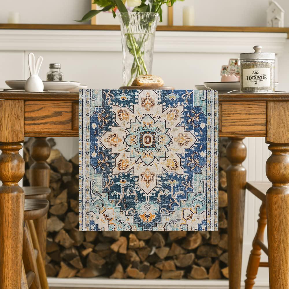 Bohemian Orange Blue Rustic Farmhouse Table Runner - Dining & Kitchen Decoration Short (33x90 cm)
Bohemian Orange Blue Rustic Farmhouse Table Runner - Dining & Kitchen Decoration Short (33x90 cm)