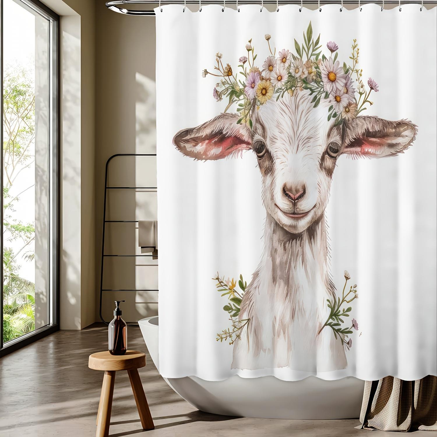 Floral Lamb Digital Print Shower Curtain – Reversible Polyester With Hooks, Machine Washable For All-Season Bathroom Decor W60H190(CM)-1 Pcs
Floral Lamb Digital Print Shower Curtain – Reversible Polyester With Hooks, Machine Washable For All-Season Bathroom Decor W60H190(CM)-1 Pcs